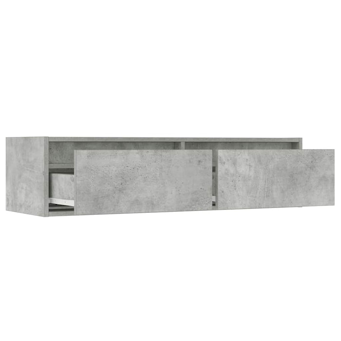 Comodă TV cu lumini LED, gri beton, 100X35,5x25 cm - WALTI WALTI
