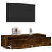 Comodă TV cu lumini LED, stejar fumuriu,100X35,5x25 cm - WALTI WALTI