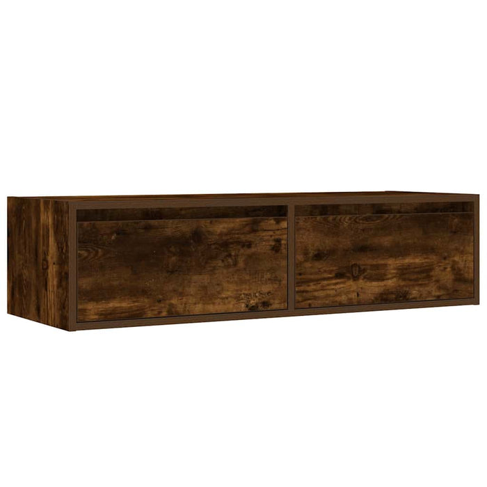 Comodă TV cu lumini LED, stejar fumuriu,100X35,5x25 cm - WALTI WALTI