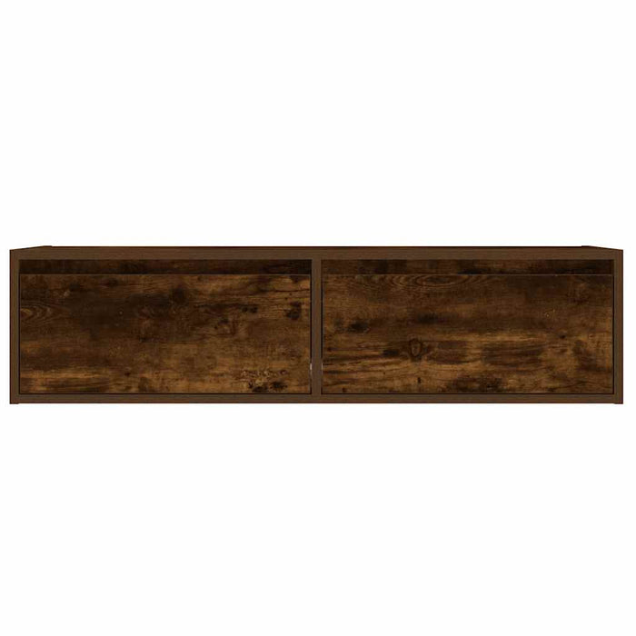 Comodă TV cu lumini LED, stejar fumuriu,100X35,5x25 cm - WALTI WALTI