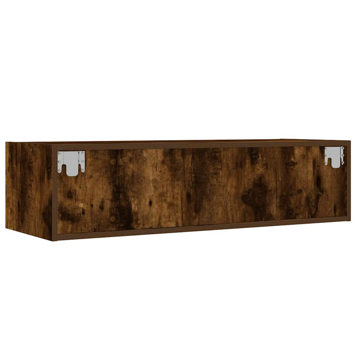 Comodă TV cu lumini LED, stejar fumuriu,100X35,5x25 cm - WALTI WALTI