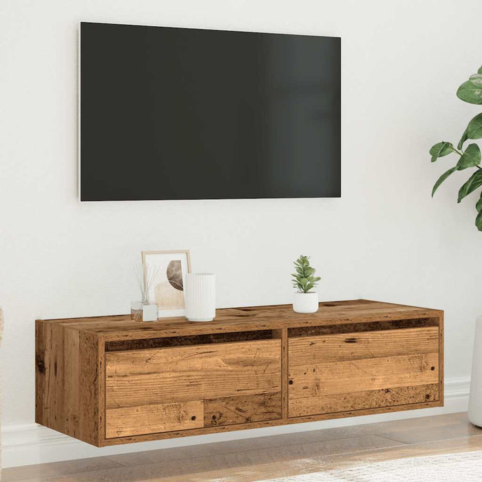Comodă TV cu lumini LED, lemn vechi, 100X35,5x25 cm - WALTI WALTI