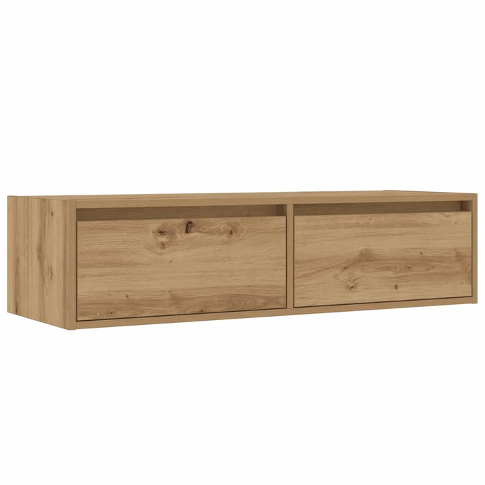 Comodă TV cu lumini LED, stejar artizanal, 100X35,5x25 cm - WALTI WALTI