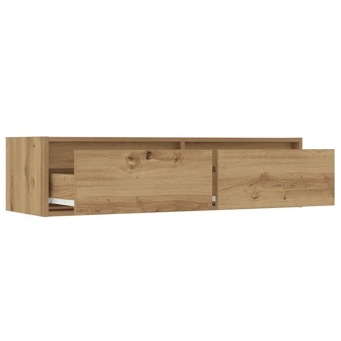 Comodă TV cu lumini LED, stejar artizanal, 100X35,5x25 cm - WALTI WALTI