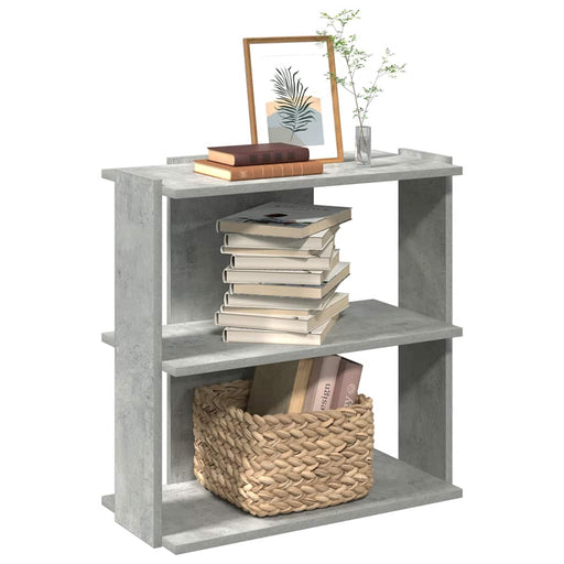 Bibliotecă cu 3 niveluri gri beton 60x30x60 cm lemn - WALTI WALTI