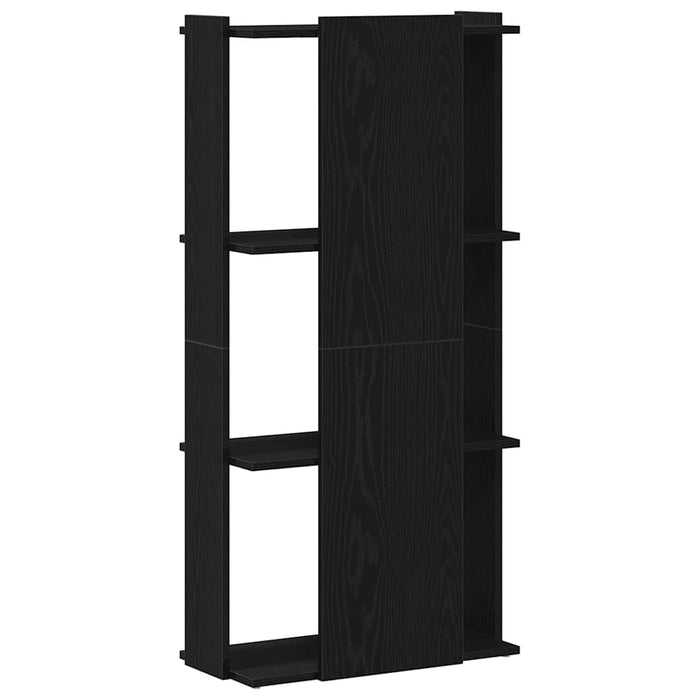 Bibliotecă cu 3 niveluri, negru, 60x30x120 cm, lemn prelucrat - WALTI WALTI