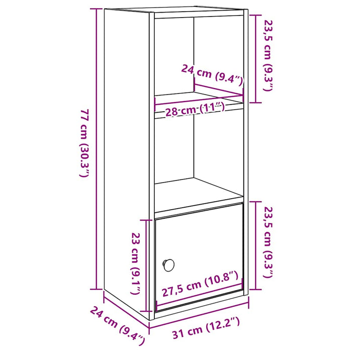 Bibliotecă Stejar negru 31x24x77 cm Lemn prelucrat - WALTI WALTI