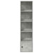 Bibliotecă, gri beton, 31x24x127 cm, lemn prelucrat - WALTI WALTI