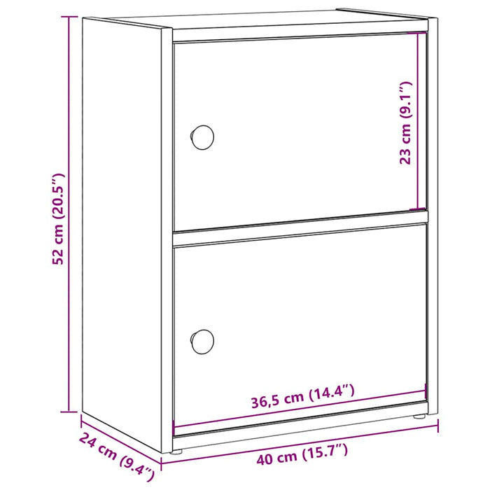 Bibliotecă, gri beton, 40x24x52 cm, lemn prelucrat - WALTI WALTI