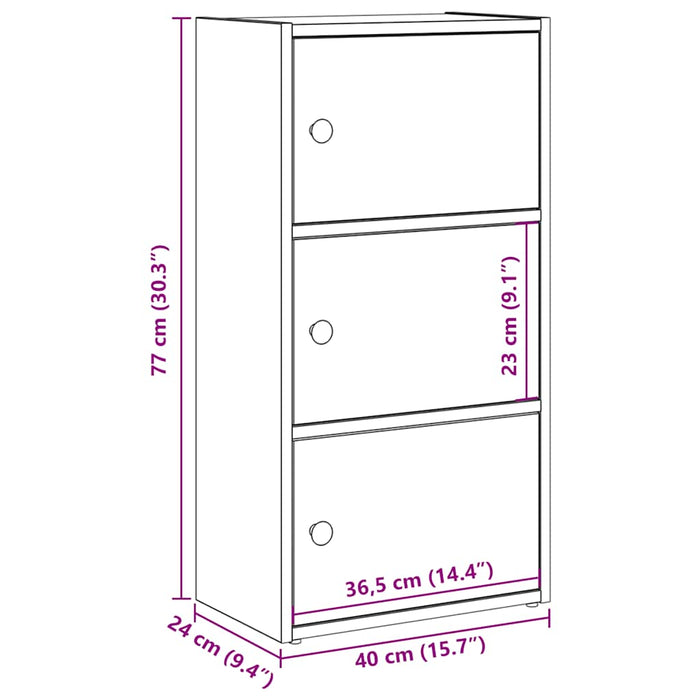 Bibliotecă Stejar negru 40x24x77 cm Lemn prelucrat - WALTI WALTI