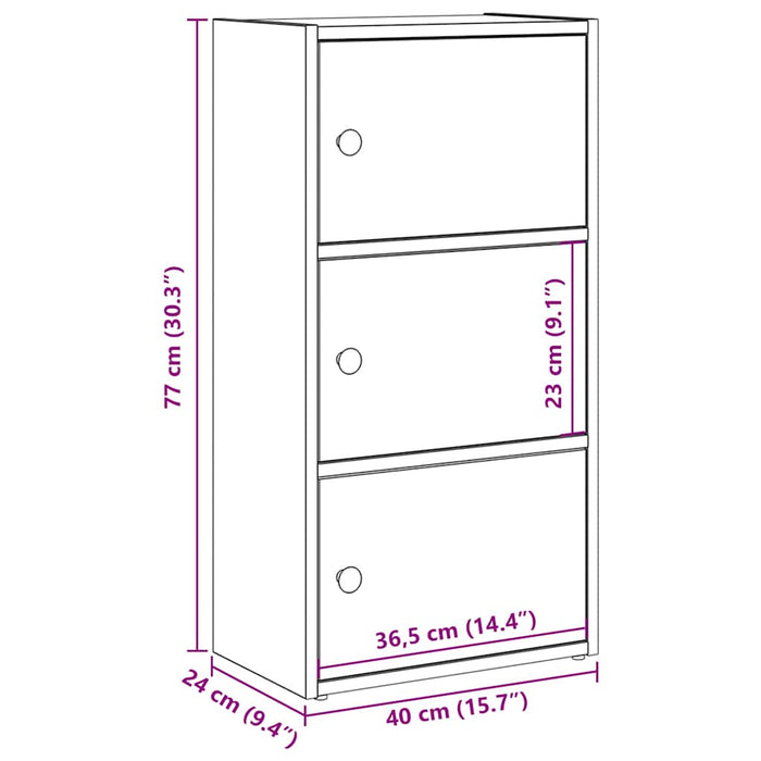 Bibliotecă Lemn vechi 40x24x77 cm Lemn prelucrat - WALTI WALTI