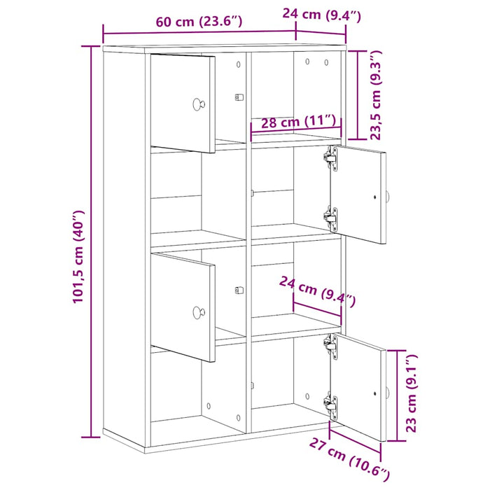 Bibliotecă Stejar negru 60x24x101,5 cm Lemn prelucrat - WALTI WALTI