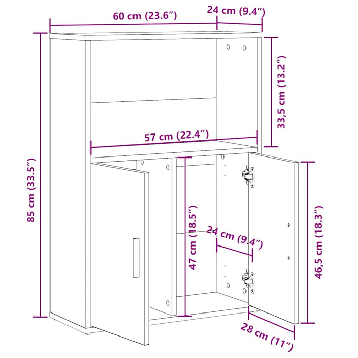 Bibliotecă Stejar negru 60x24x85 cm Lemn prelucrat - WALTI WALTI