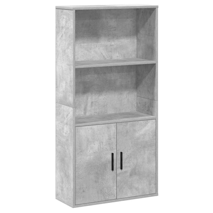 Bibliotecă, gri beton, 60x24x120 cm, lemn prelucrat - WALTI WALTI