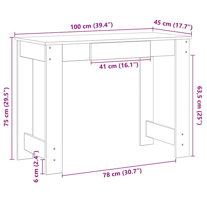 Birou din lemn vechi 100x45x75 cm din lemn prelucrat - WALTI WALTI