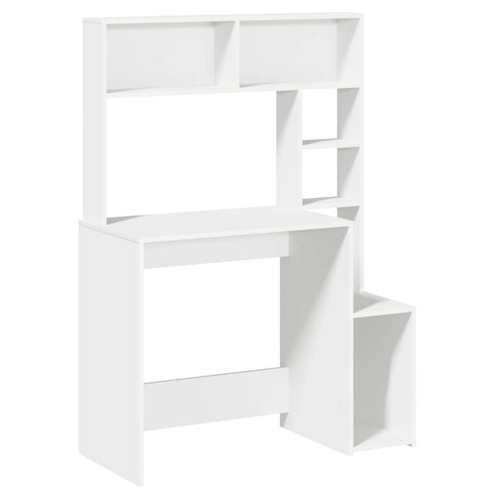 Birou cu rafturi, alb, 100x45x140 cm, lemn compozit - WALTI WALTI