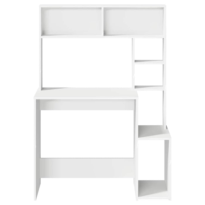 Birou cu rafturi, alb, 100x45x140 cm, lemn compozit - WALTI WALTI