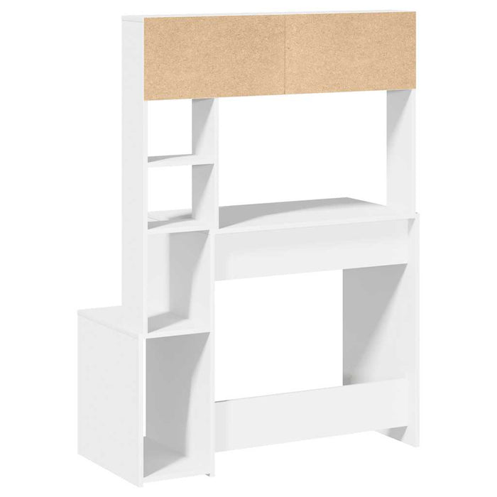 Birou cu rafturi, alb, 100x45x140 cm, lemn compozit - WALTI WALTI