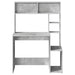 Birou cu rafturi, gri beton, 100x45x140 cm, lemn compozit - WALTI WALTI