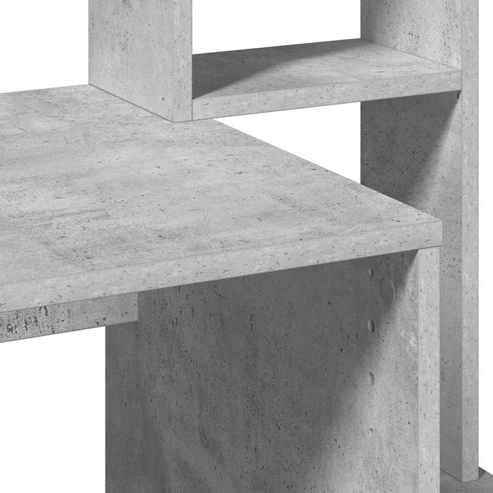 Birou cu rafturi, gri beton, 100x45x140 cm, lemn compozit - WALTI WALTI