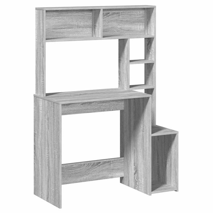 Birou cu rafturi, gri sonoma, 100x45x140 cm, lemn compozit - WALTI WALTI