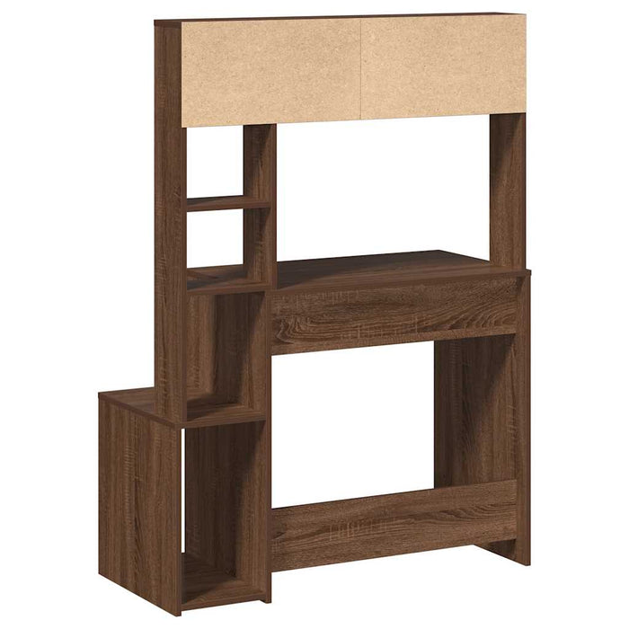 Birou cu rafturi, stejar maro, 100x45x140 cm, lemn compozit - WALTI WALTI