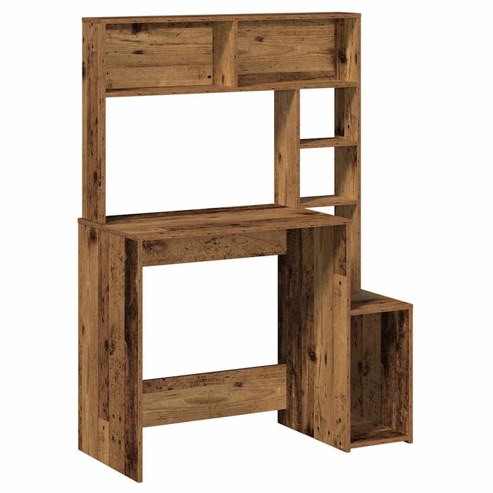 Birou cu rafturi, lemn vechi, 100x45x140 cm, lemn prelucrat - WALTI WALTI