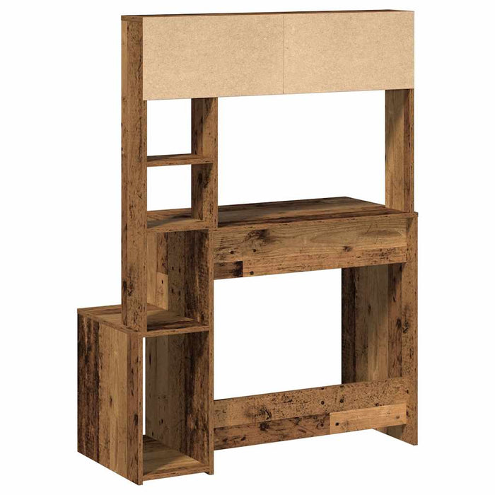 Birou cu rafturi, lemn vechi, 100x45x140 cm, lemn prelucrat - WALTI WALTI