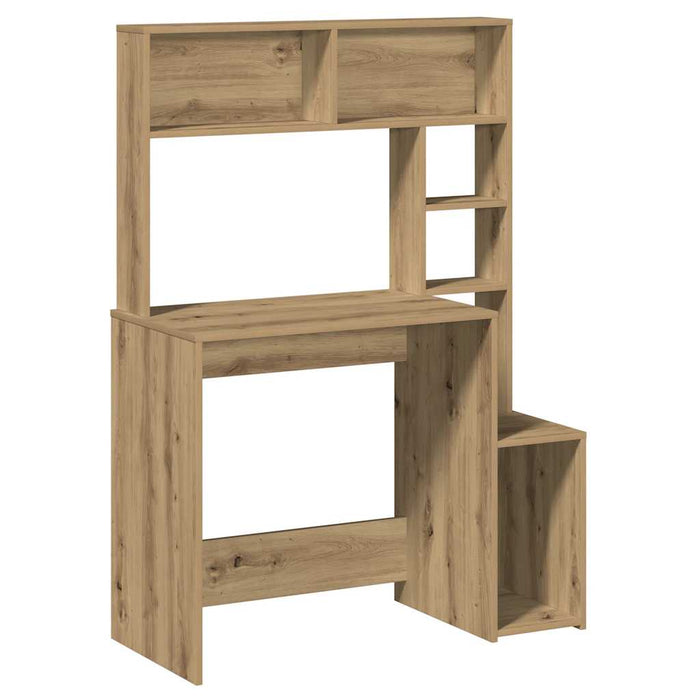 Birou cu rafturi stejar artizanal 100x45x140 cm, lemn prelucrat - WALTI WALTI
