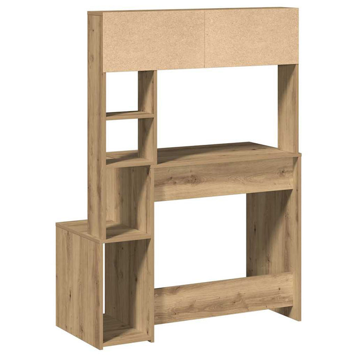Birou cu rafturi stejar artizanal 100x45x140 cm, lemn prelucrat - WALTI WALTI