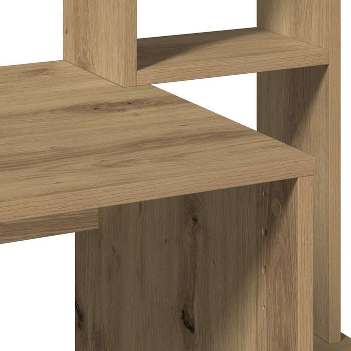 Birou cu rafturi stejar artizanal 100x45x140 cm, lemn prelucrat - WALTI WALTI