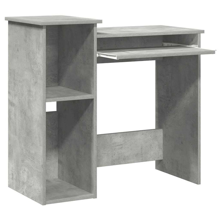 Birou cu rafturi, gri beton, 84x40x78 cm, PAL - WALTI WALTI