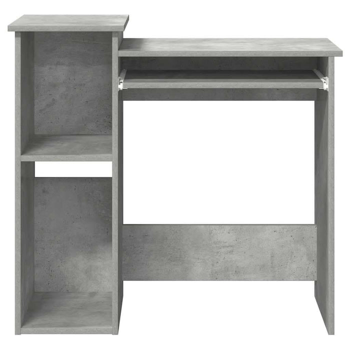 Birou cu rafturi, gri beton, 84x40x78 cm, PAL - WALTI WALTI