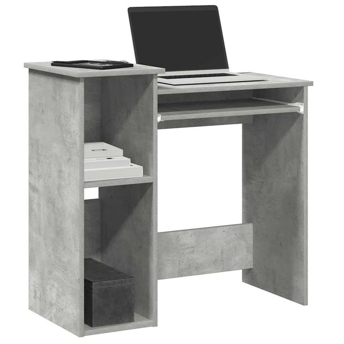 Birou cu rafturi, gri beton, 84x40x78 cm, PAL - WALTI WALTI