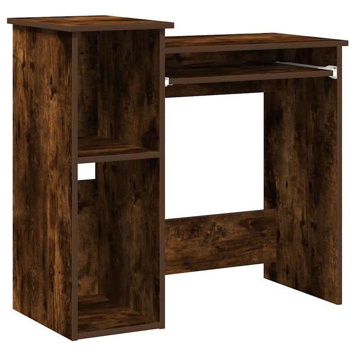 Birou cu rafturi, stejar fumuriu, 84x40x78 cm, lemn compozit - WALTI WALTI