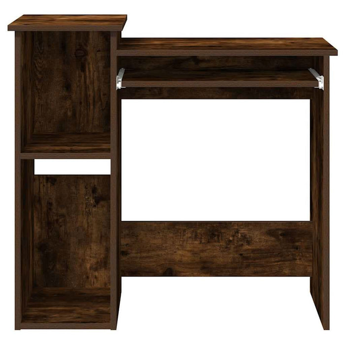 Birou cu rafturi, stejar fumuriu, 84x40x78 cm, lemn compozit - WALTI WALTI