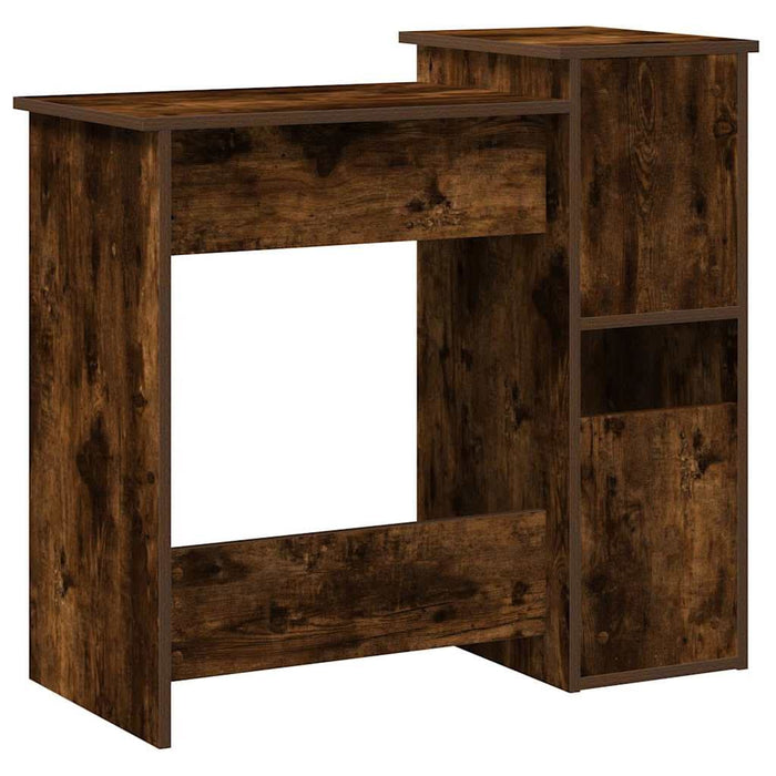 Birou cu rafturi, stejar fumuriu, 84x40x78 cm, lemn compozit - WALTI WALTI