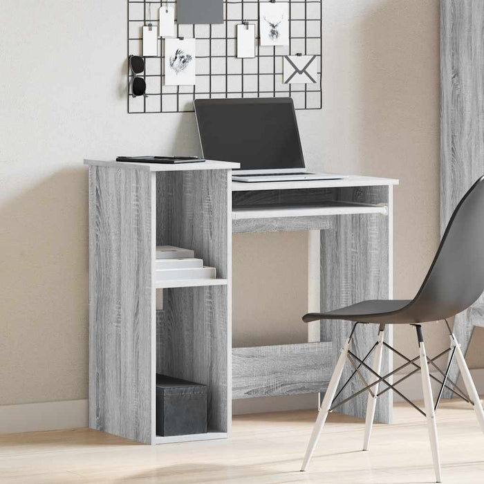 Birou cu rafturi, gri sonoma, 84x40x78 cm, lemn compozit - WALTI WALTI