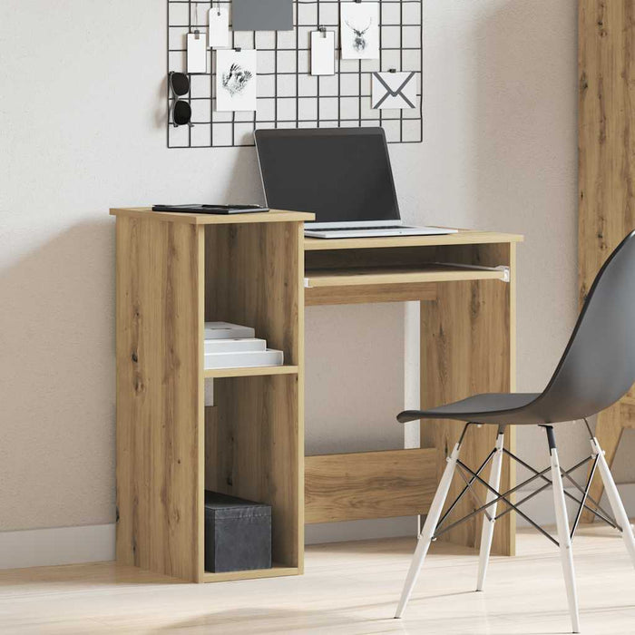 Birou cu rafturi stejar artizanal 84x40x78 cm, lemn prelucrat - WALTI WALTI