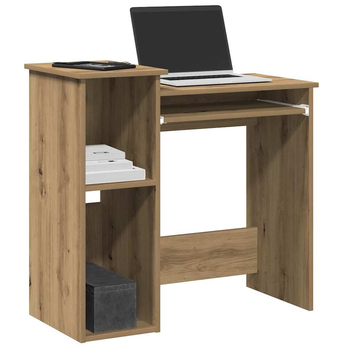 Birou cu rafturi stejar artizanal 84x40x78 cm, lemn prelucrat - WALTI WALTI