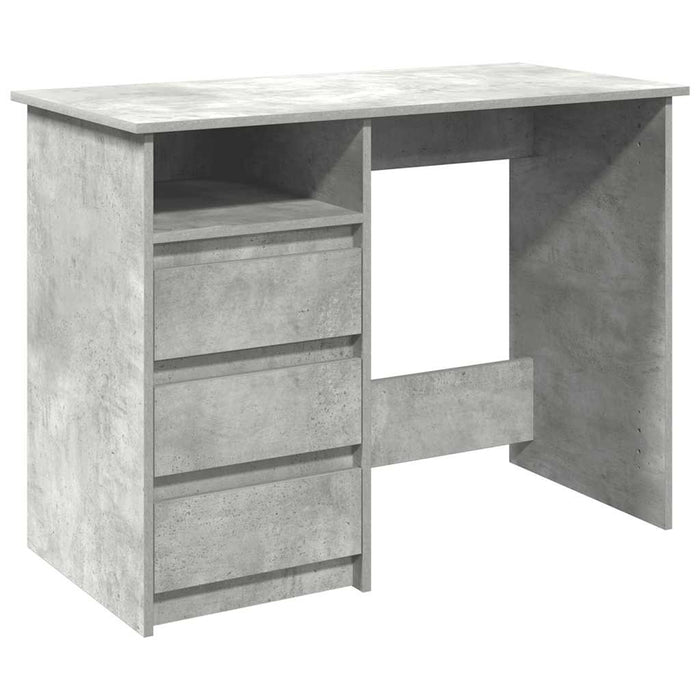 Birou, gri beton, 102x50x75 cm, lemn compozit - WALTI WALTI