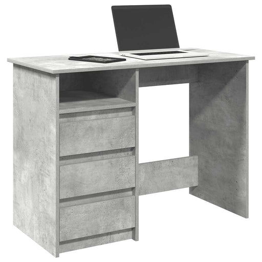 Birou, gri beton, 102x50x75 cm, lemn compozit - WALTI WALTI
