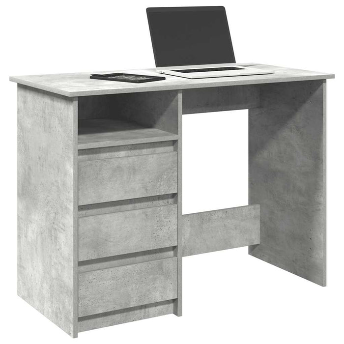 Birou, gri beton, 102x50x75 cm, lemn compozit - WALTI WALTI