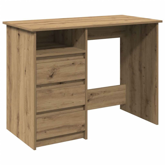 Birou, stejar artizanal, 102x50x75 cm, lemn compozit - WALTI WALTI