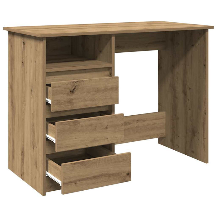Birou, stejar artizanal, 102x50x75 cm, lemn compozit - WALTI WALTI
