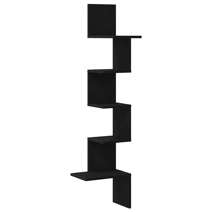 Raft de perete pentru colț, negru, 32x32x127,5 cm PAL - WALTI WALTI