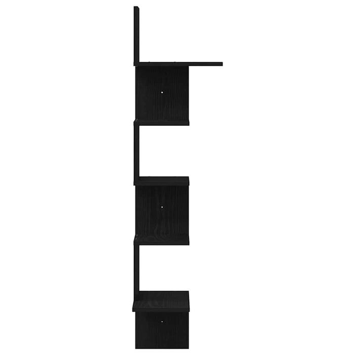 Raft de perete pentru colț, negru, 32x32x127,5 cm PAL - WALTI WALTI