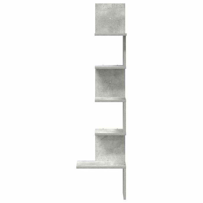 Raft de perete pentru colț, gri beton, 32x32x127,5 cm, PAL - WALTI WALTI