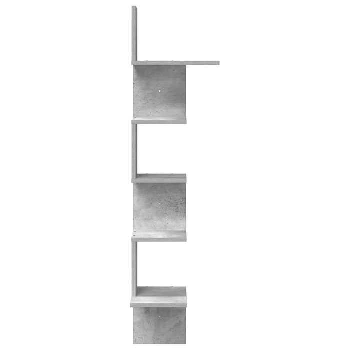 Raft de perete pentru colț, gri beton, 32x32x127,5 cm, PAL - WALTI WALTI