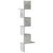 Raft de perete pentru colț, gri beton, 32x32x127,5 cm, PAL - WALTI WALTI
